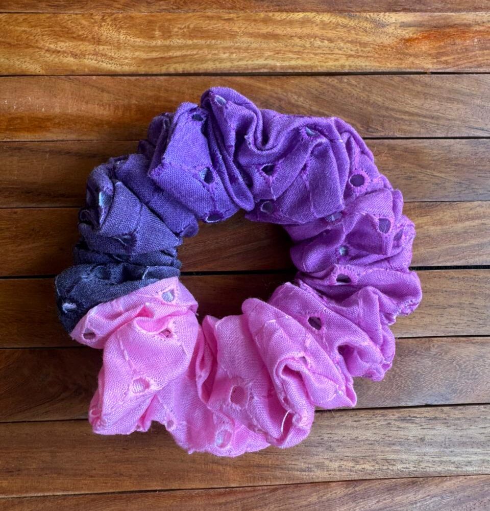 Ombre Hakoba Cotton Scrunchie Purple