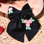 Hand Embroidered Tail Bow